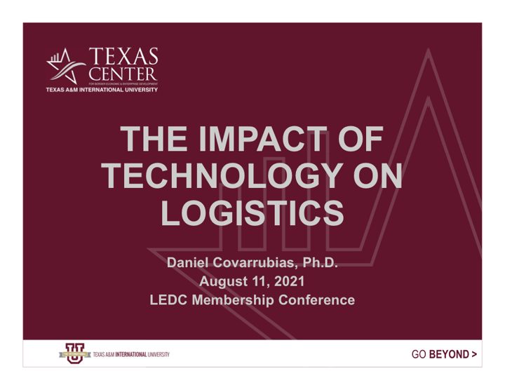 The Impact of Technology on Logistics — first slide