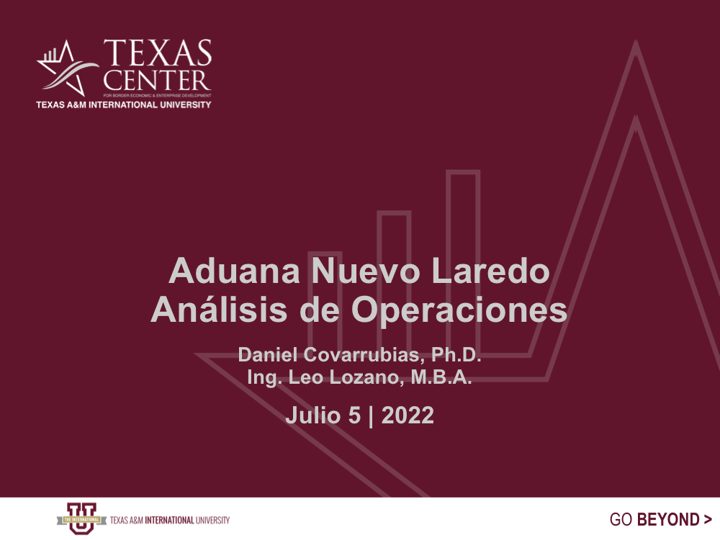 Aduana Nuevo Laredo: Análisis de Operaciones — first slide