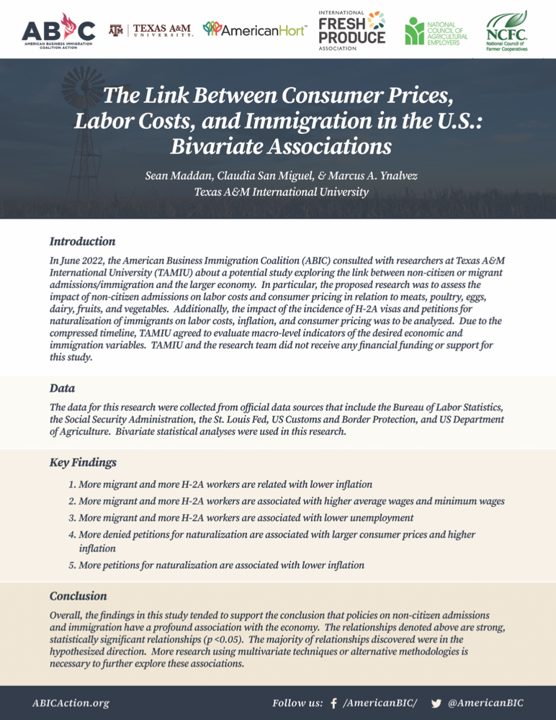 Consumer Prices, Labor Costs, and Immigration in the U.S. — first slide