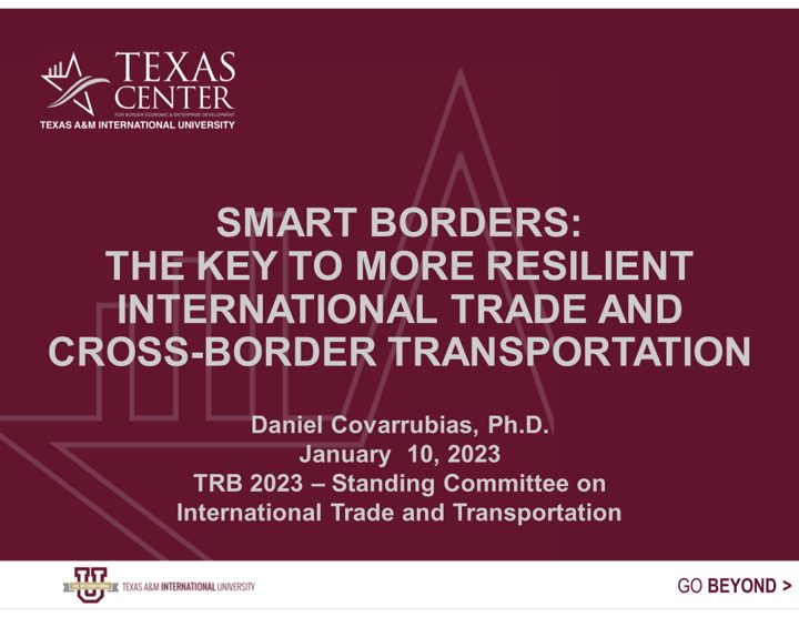 Smart Borders: The Key to More Resilient International Trade and Cross-Border Transportation — first slide